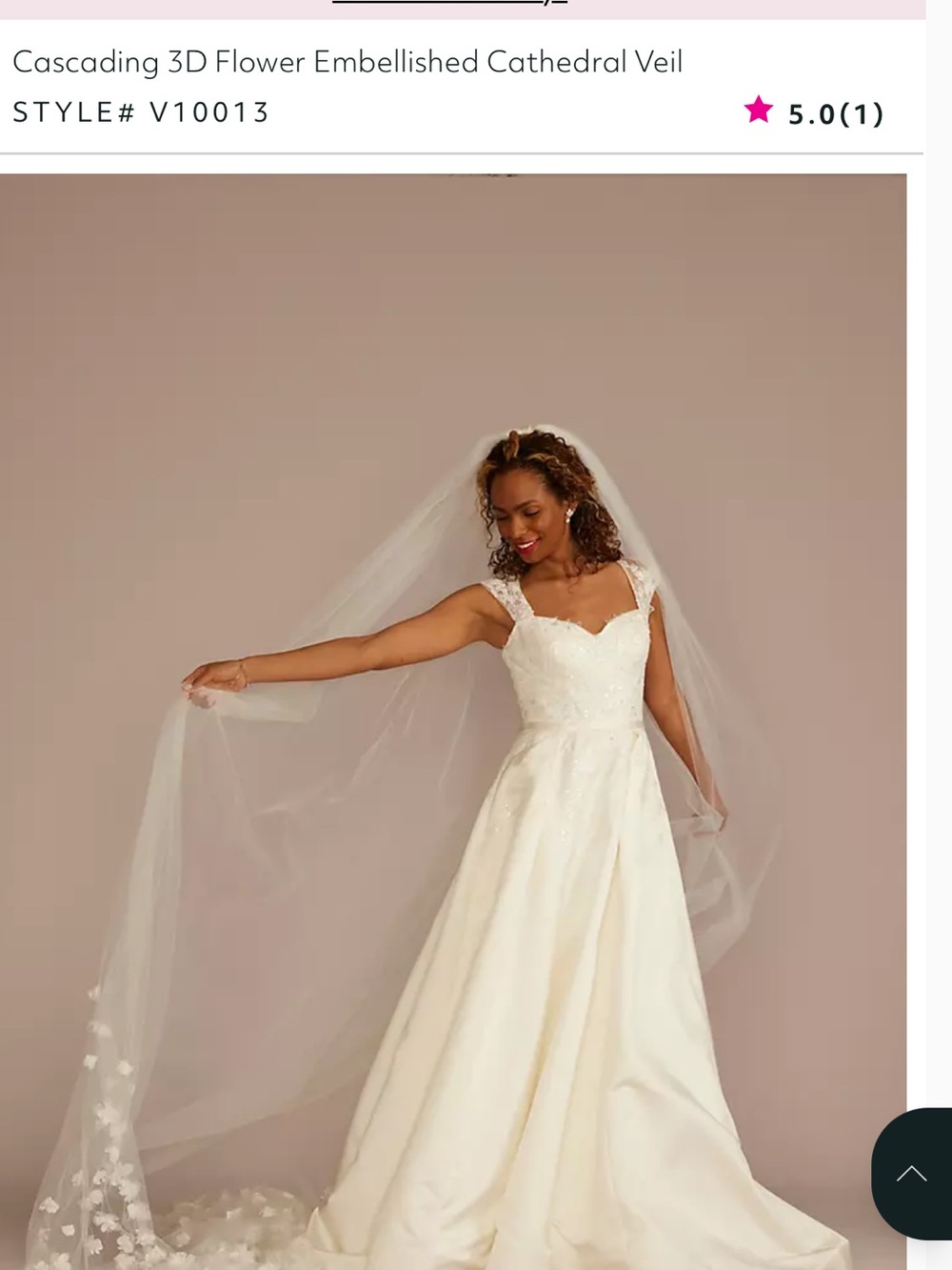 David’s Bridal Flower Cathedral Veil in Ivory